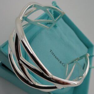 Tiffany & Co. Sterling Silver Wide Knot Weave Cuff Bracelet